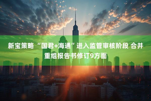 新宝策略 “国君+海通”进入监管审核阶段 合并重组报告书修订9方面